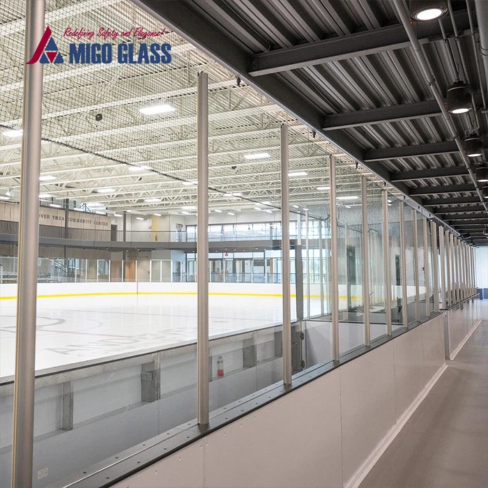 Tempered glass rink shield